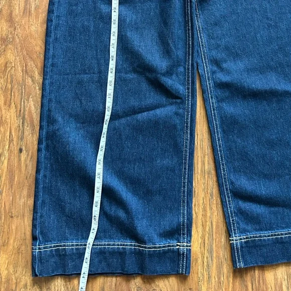 Wide Leg Jeans with Adjustable Tie Waist Loose Fitting  Flowy Comfy - Picture 7 of 12